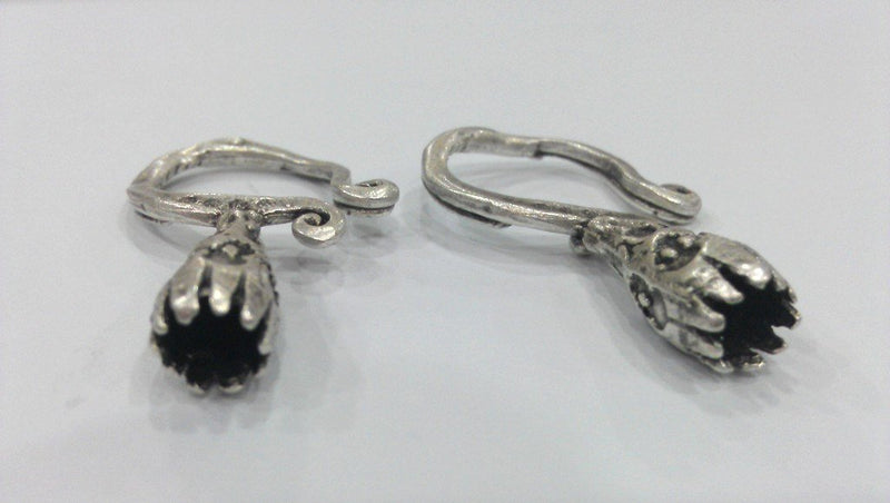 2 Pcs Antique silver  plated Brass Connector ,Findings  G697