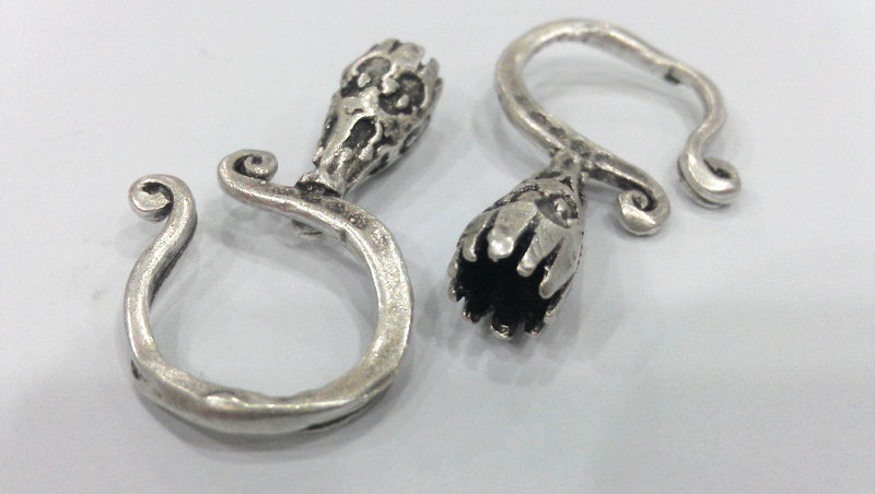 2 Pcs Antique silver  plated Brass Connector ,Findings  G697