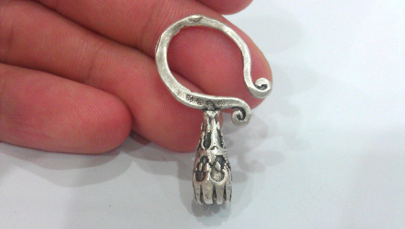 2 Pcs Antique silver  plated Brass Connector ,Findings  G697