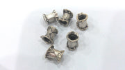10 Silver Tube Antique Silver Plated Brass Spacer Bead  G13674
