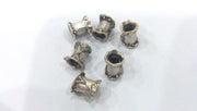 5 Silver Tube Antique Silver Plated Brass Spacer Bead  G13674