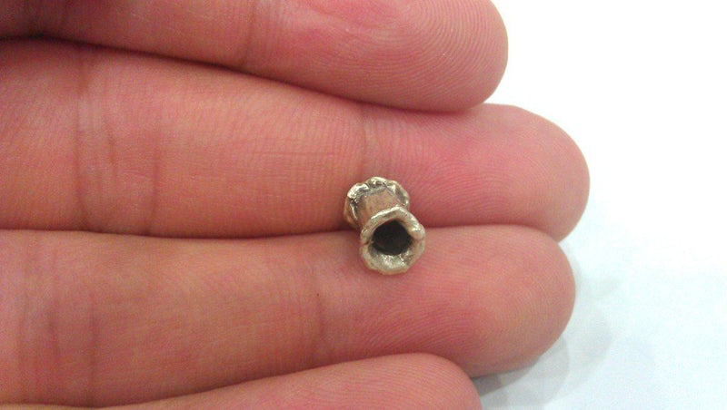 10 Silver Tube Antique Silver Plated Brass Spacer Bead  G13674