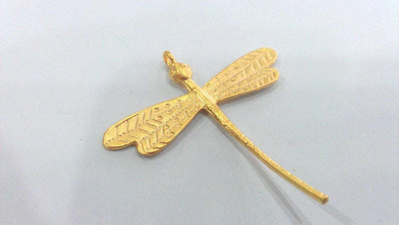 2  Dragonfly Pendant , Gold Plated Brass   G14159