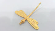 2  Dragonfly Pendant , Gold Plated Brass   G14159