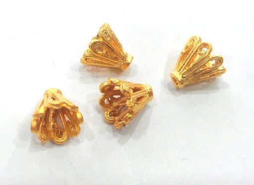 10 Cone Findings , Gold Plated Brass G9867
