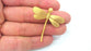 5 Dragonfly Pendants , Gold Plated Brass  5 Pcs (42x40 mm)   G9865