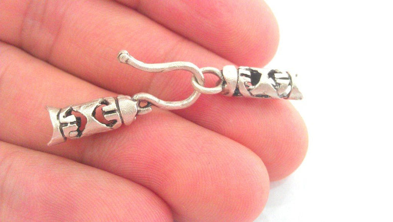 5 sets Antique Silver Plated Brass Hook Clasp,Findings G749