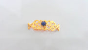 38x13 mm. 22K Gold Plated Brass Navy Blue Bracelet and Necklace Connectors , Findings, G751
