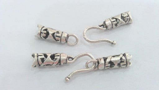 Silver Clasp 2 sets Antique Silver Plated Brass Hook Clasp,Findings  G749
