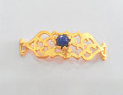 38x13 mm. 22K Gold Plated Brass Navy Blue Bracelet and Necklace Connectors , Findings, G751