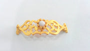 38x13 mm.  White Bracelet and Necklace Connectors , Findings, Gold Plated Brass G753