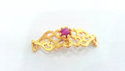38x13 mm. Fuchsia Bracelet and Necklace Connectors , Findings Gold Plated Brass  G764