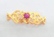 38x13 mm. Fuchsia Bracelet and Necklace Connectors , Findings Gold Plated Brass  G764