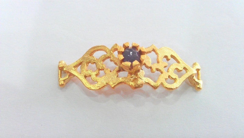 38x13 mm.  Gold Plated Brass Lavander Bracelet and Necklace Connectors , Findings, G762