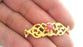 38x13 mm. Pink Bracelet and Necklace Connectors Findings,  Gold Plated Brass G763