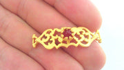 Gold Connector Claret Red  Bracelet and Necklace Connectors , Gold Plated Brass G767