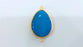 Gold Plated Pendant Blue Pendant  Connector , Gold Plated Bezel 41x31 mm.  G955