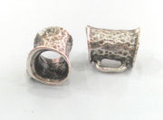 2 Antique Silver Plated Brass Tube Findings  G13940