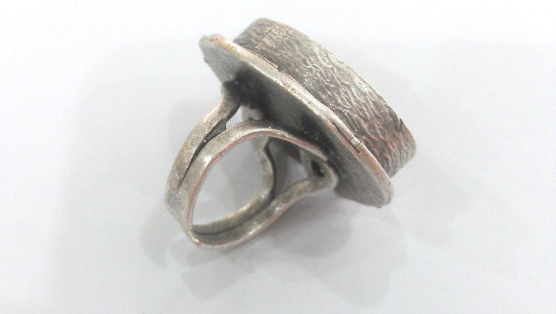 Adjustable Antique Silver Plated Ring Blank (30x22mm Blank) , Bezel Settings,Cabochon Base,Mountings  G1012