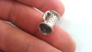 2 Antique Silver Plated Brass Tube Findings  G13940
