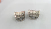 2 Antique Silver Plated Brass Tube Findings  G13940