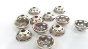 10 Silver Bead Caps Antique Silver Plated Brass Caps , Findings G1018