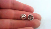10 Silver Bead Caps Antique Silver Plated Brass Caps , Findings G1018