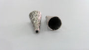 2 Silver Cone Antique Silver Plated Brass  Cones , Findings (18x10 mm)   G12931