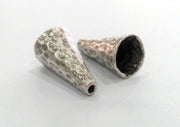 2 Silver Cone Antique Silver Plated Brass  Cones , Findings (18x10 mm)   G12931