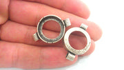 2  Antique Silver Plated Cabochon Base ,Connector ,Findings  (18 mm)  G15412