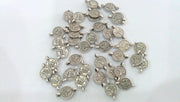 10 Pcs (13x8 mm.) Antique Silver Plated  Ottoman Signature  Connector , Charms  G1025