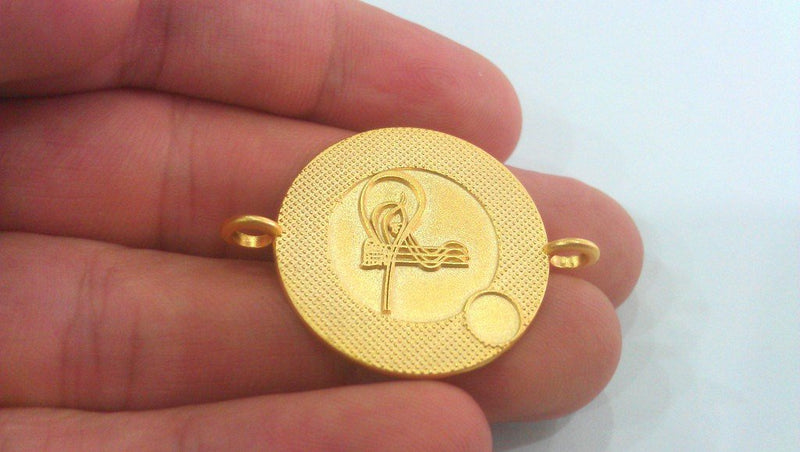 Gold Plated Pendant Gold Plated Ottoman Signature Connector ,Pendant   G1026