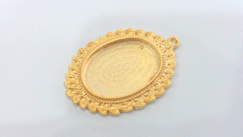 Gold Plated Cabochon Base , Mountings , Findings    G1029