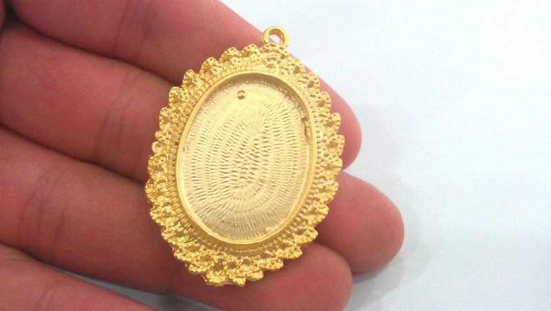 Gold Plated Cabochon Base , Mountings , Findings    G1029