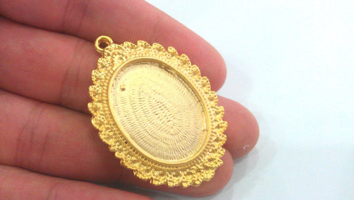 Gold Plated Cabochon Base , Mountings , Findings    G1029