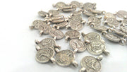 10 Pcs (13x8 mm.) Antique Silver Plated  Ottoman Signature  Connector , Charms  G1025