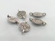 10 Pcs (13x8 mm.) Antique Silver Plated  Ottoman Signature  Connector , Charms  G1025