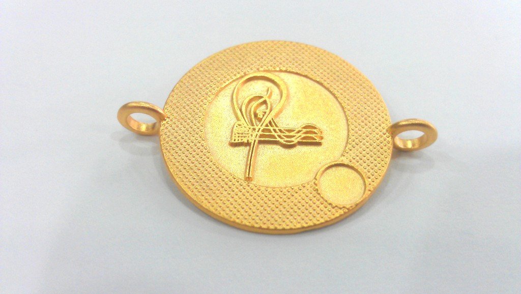 Gold Plated Pendant Gold Plated Ottoman Signature Connector ,Pendant   G1026