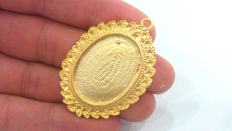 Gold Plated Cabochon Base , Mountings , Findings    G1029