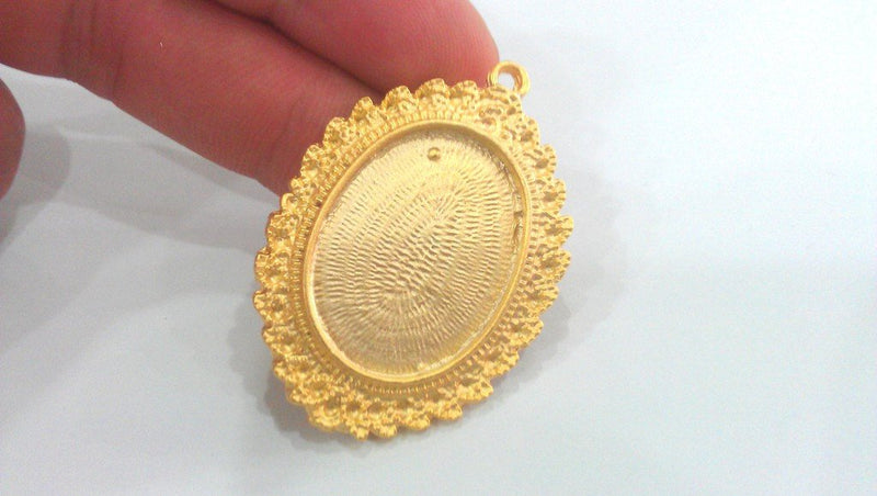 Gold Plated Cabochon Base , Mountings , Findings    G1029