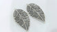 2 Antique Silver Plated Brass Leaf Pendant  G16681