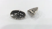 2 Pcs (22x14 mm) Antique Silver Plated Brass Cones , Findings G14413
