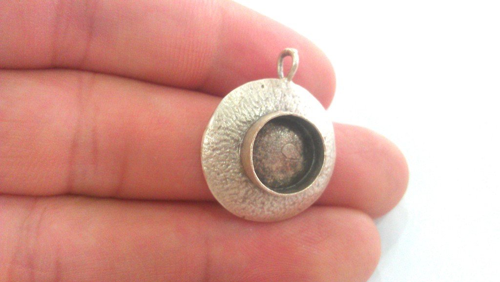 10 Pcs Antique Silver Plated Brass  Bezel , Mountings , Findings  G14410