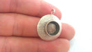 2 Pcs Antique Silver Plated Brass  Bezel , Mountings , Findings  G14410