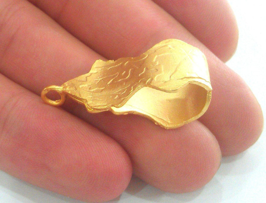 2 Gold Bail Gold Plated Brass  Connector ,Pendant  G12936
