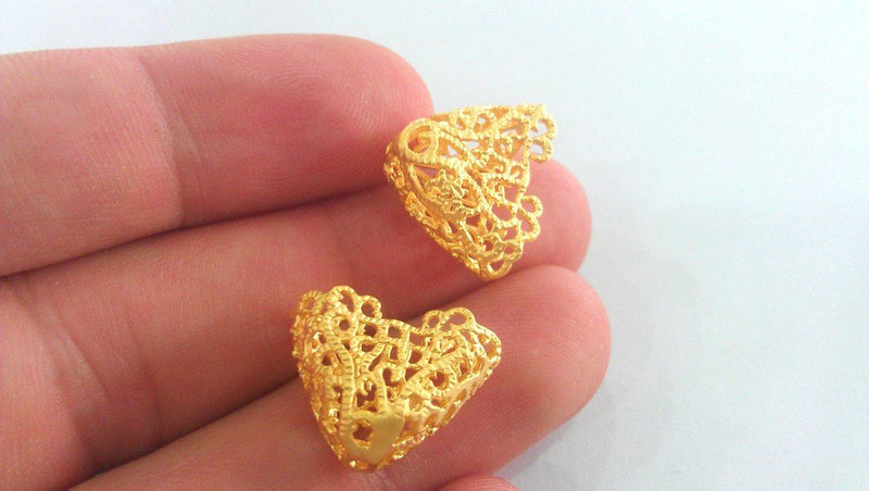 2 Cone Findings Gold Plated Brass  G17499