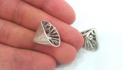 2 Pcs (22x14 mm) Antique Silver Plated Brass Cones , Findings G14413