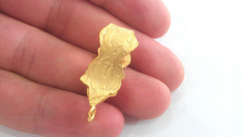 2 Gold Bail Gold Plated Brass  Connector ,Pendant  G12936