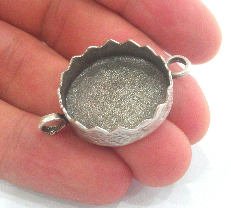 Antique Silver Plated Brass  Blank, Mountings , Findings  G1074