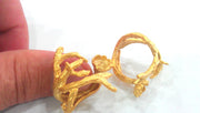 3 Pcs Ring Blank (8mm blank) , Gold Plated Brass  G1014